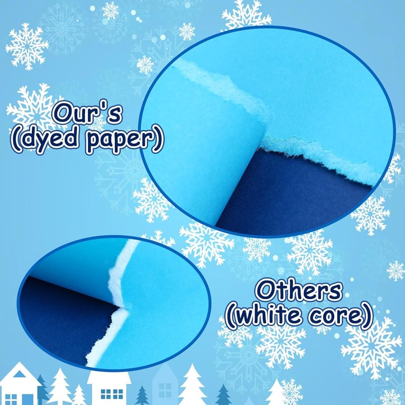 JULBEAR 30 Sheets Blue Cardstock, 8.5 x 11 Inch 180g Winter Navy Colored Cardstock Blue Construction Pastel Paper Kids Adults Winter Christmas DIY Arts Crafts Copy for School Office Home Supplies - Image 4